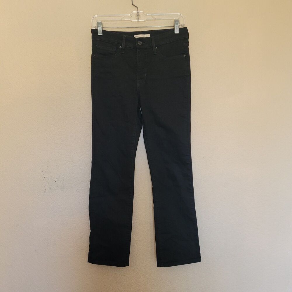 Levis 314 Shaping Straight Jeans Womens Size 27x28 Black Denim Stretch Mid Rise